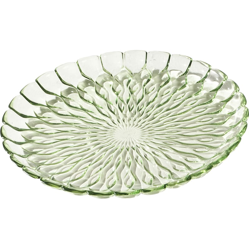 Table et cuisine - Plateaux et plats de service - Plat Jelly plastique vert /Centre de table - Ø 45 cm - Kartell - Vert transparent - PMMA