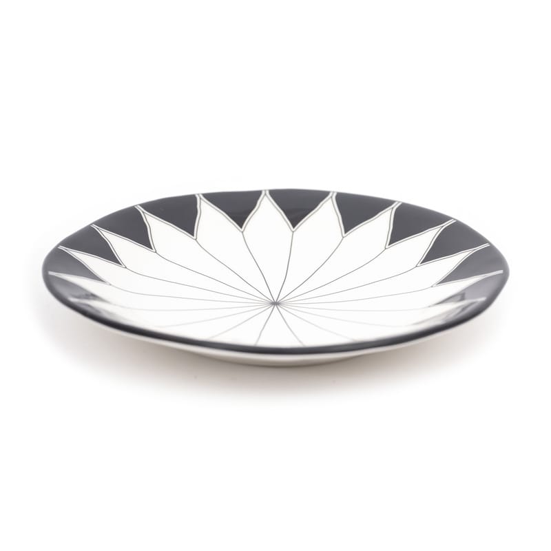 Tableware - Plates - Daria Plate ceramic black / Ø 29 cm - Hand-painted ceramic - Maison Sarah Lavoine - Black - Glazed ceramic