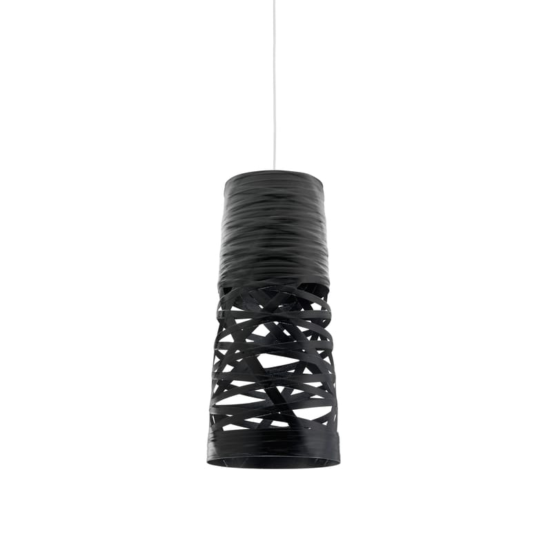 Luminaire - Suspensions - Suspension Tress Mini plastique noir / Ø 20 cm x H 43 cm - Marc Sadler, 2009 - Foscarini - Noir - Fibre de verre, Matériau composite