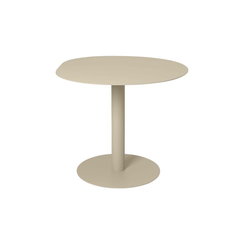 Jardin - Tables de jardin - Table ronde Pond Café OUTDOOR métal beige / Ø 88 cm - Forme asymétrique - Ferm Living - Beige Cachemire - Acier galvanisé