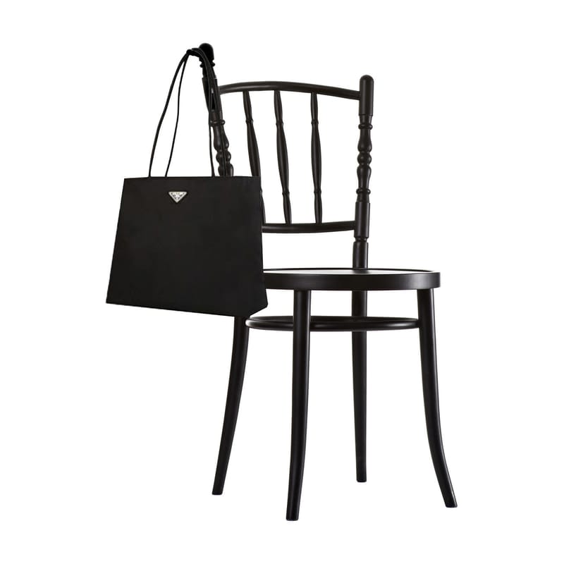Mobilier - Chaises, fauteuils de salle à manger - Chaise Extension chair bois noir avec porte-sac intégré - Moooi - Noir - Hêtre massif peint