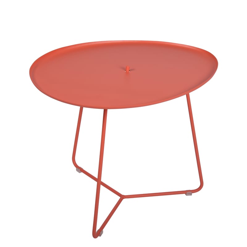 Furniture - Coffee Tables - Cocotte Coffee table metal red orange / L 55 x H 43.5 cm - Detachable table top - Fermob - Orangey-red - Painted steel