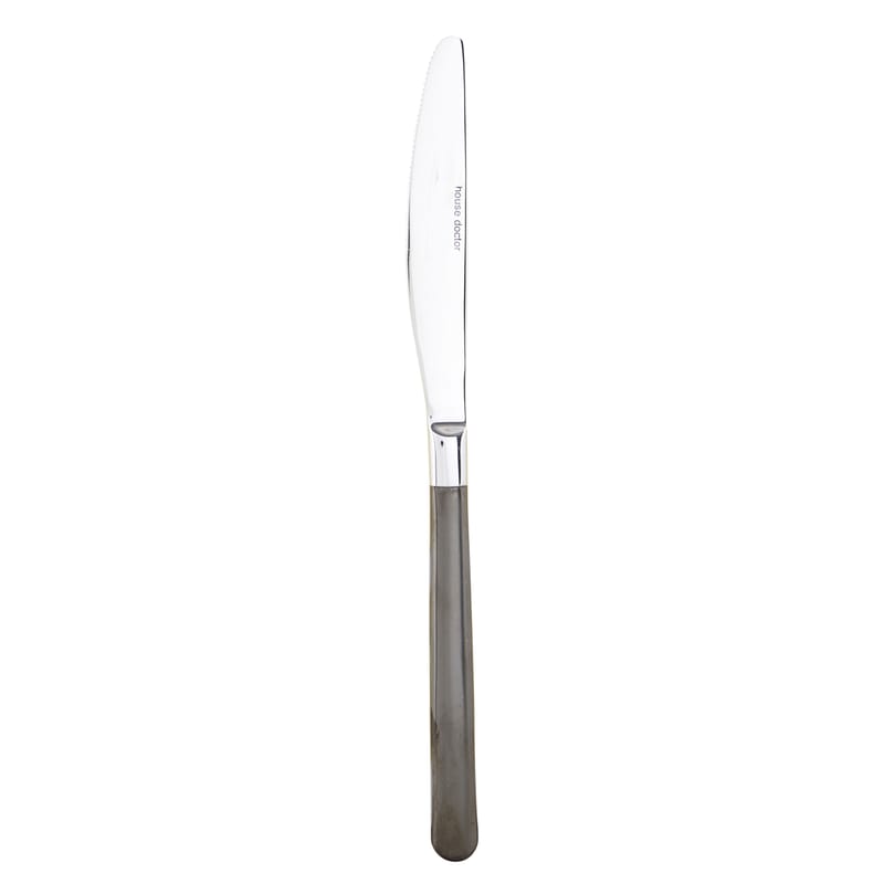 Table et cuisine - Couverts - Couteau OX métal noir / Manche titanium - House Doctor - Couteau / Titanium - Acier inoxydable