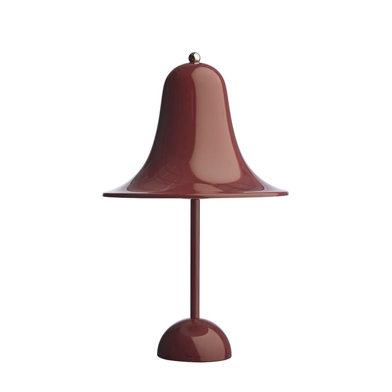 Interni - Per bambini - Lampada da tavolo Pantop metallo rosso viola / Ø 23 cm - Verner Panton (1980) - Verpan - Bordeaux brillante - metallo verniciato