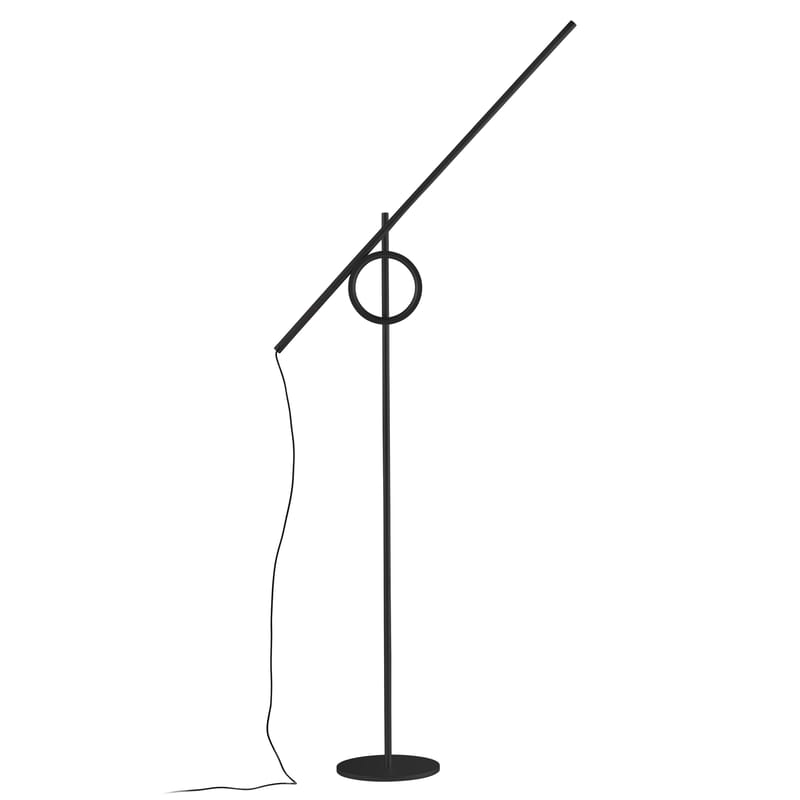 Luminaire - Lampadaires - Lampadaire Tangent XL métal noir / LED - Orientable / H 203 cm - Pallucco - Noir - Aluminium