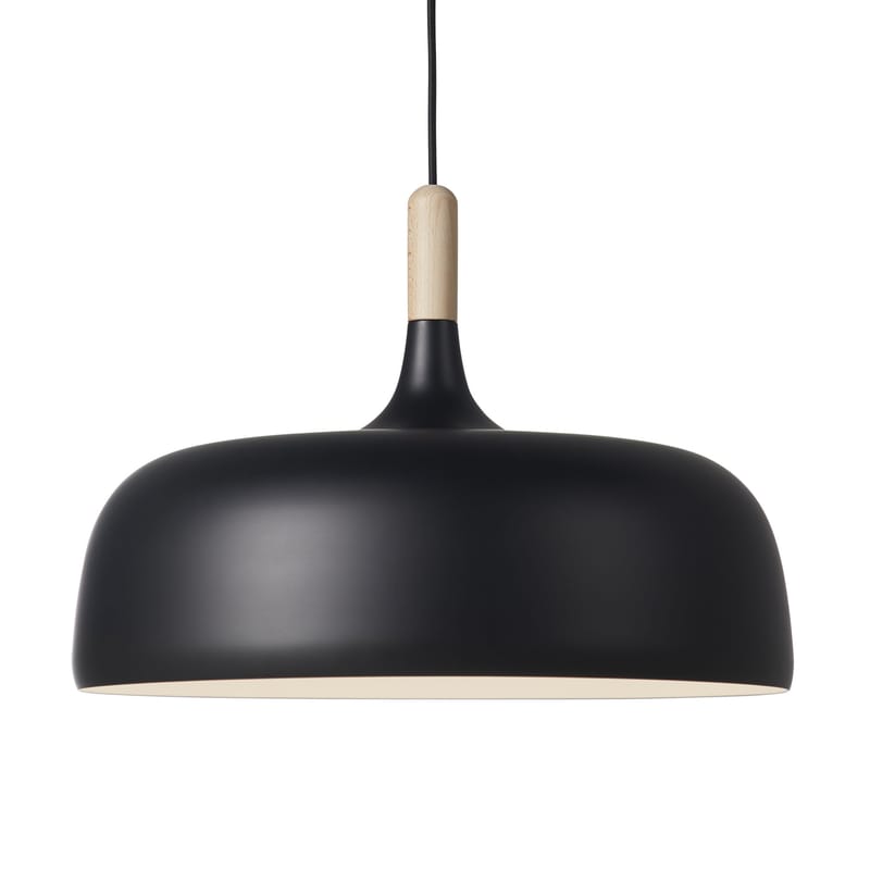 Luminaire - Suspensions - Suspension Acorn métal noir / Métal & bois - Ø 48 cm - Northern  - Noir / Bois - Aluminium, Chêne