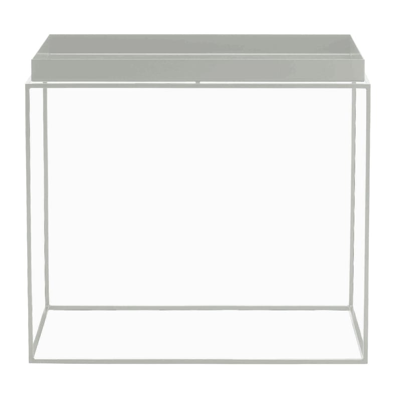 Mobilier - Tables basses - Table basse Tray métal gris / H 50 cm - 60 x 40 cm / Rectangulaire - Hay - Gris clair - Acier laqué