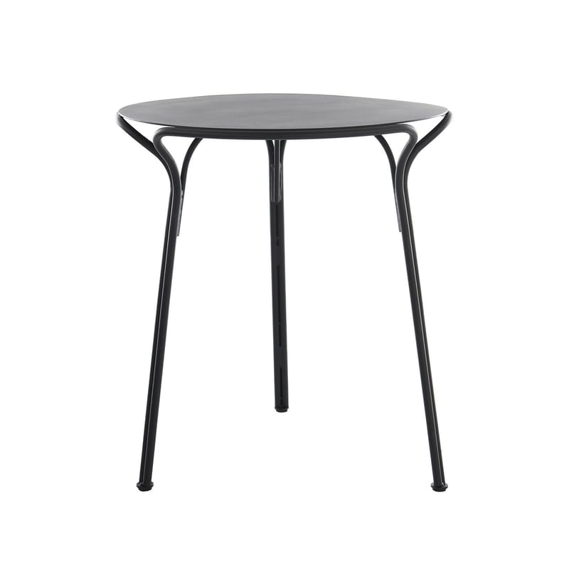 Jardin - Tables de jardin - Table ronde HiRay métal noir / Ø 65 cm - Kartell - Noir - Acier galvanisé peint
