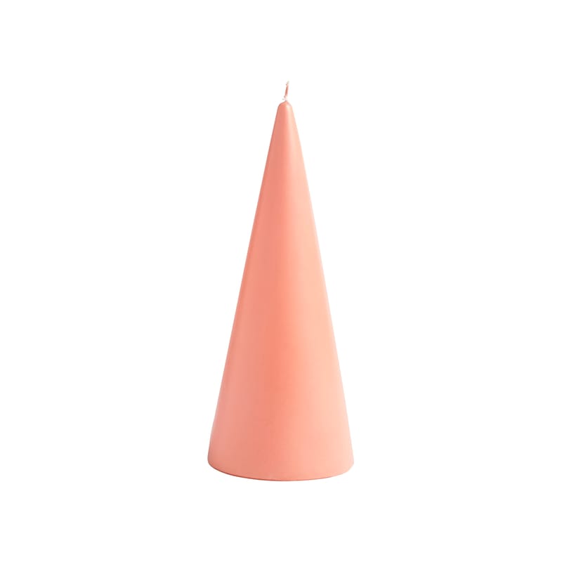 Décoration - Bougeoirs, photophores - Bougie Cone Large cire rose / Ø 9.5 x H 24.5 cm - & klevering - Rose - Cire