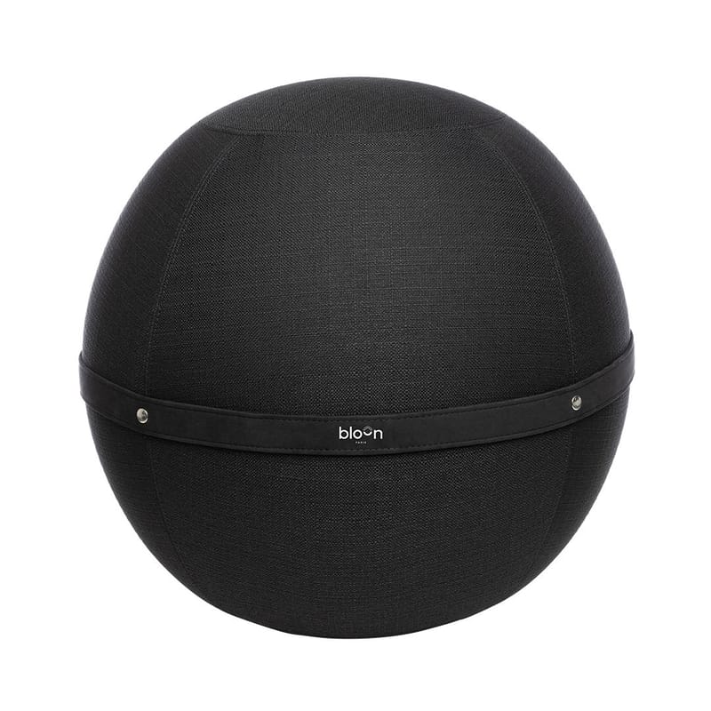 Mobilier - Poufs - Pouf Ballon Original XL tissu noir / Siège ergonomique - Ø 65 cm - BLOON PARIS - Noir intense - PVC, Tissu polyester