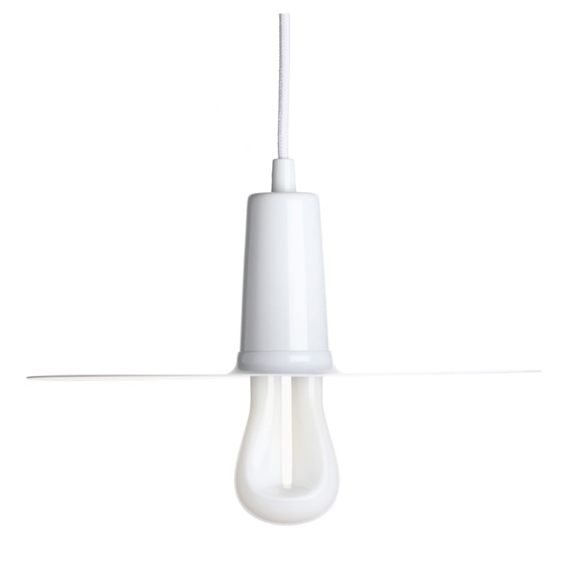 Luminaire - Suspensions - Suspension Drop Hat métal blanc / Ampoule LED 002 incluse - Plumen - Blanc - Acier laqué