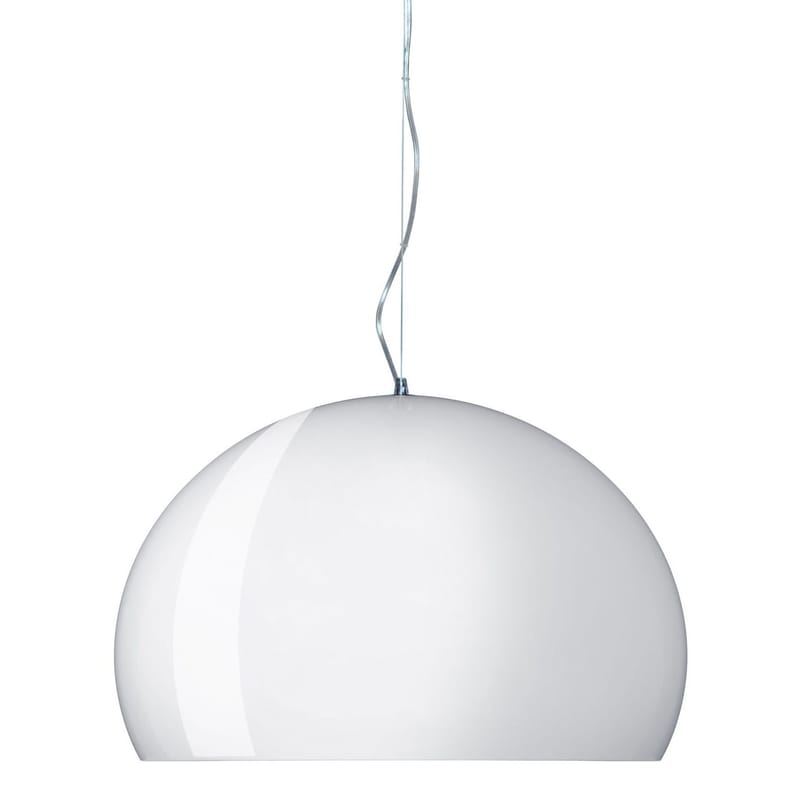 Luminaire - Suspensions - Suspension FL/Y plastique blanc / Ø 52 cm - Kartell - Blanc opaque brillant - PMMA teinté dans la masse