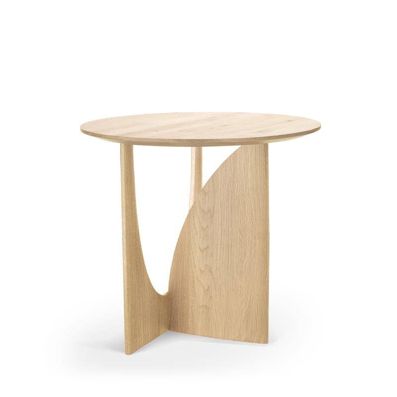 Mobilier - Tables basses - Table d\'appoint Geometric bois naturel / Chêne massif - Ø 51 cm - Ethnicraft - Chêne - Chêne massif