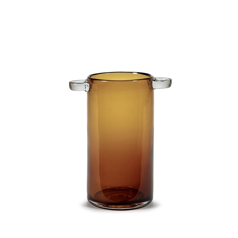 Décoration - Vases - Vase Wind & Fire verre orange / Ø 11,5 x H 24 cm - Serax - Ambre - Verre