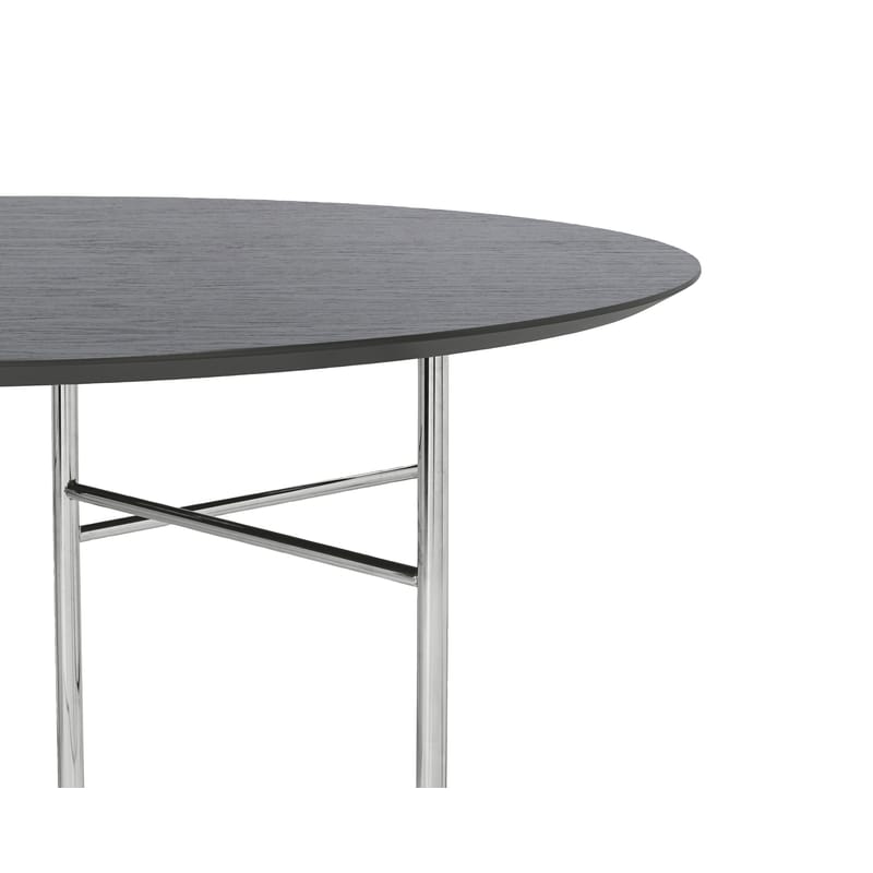 Mobilier - Tables - Accessoire  bois noir / Plateau rond pour tréteaux Mingle Large - Ø130 cm - Ferm Living - Noir - MDF plaqué chêne laqué