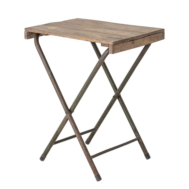 Mobilier - Tables basses - Guéridon pliant  bois naturel / Bois recyclé - 67 x 50 cm - Bloomingville - Bois / Rouille - Bois recyclé, Fer