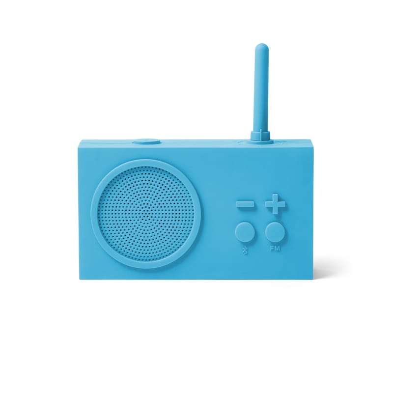 Décoration - High Tech - Radio portable Tykho 3 plastique bleu / Enceinte Bluetooth - Marc Berthier, 1997 - Lexon - Turquoise - Gomme siliconée