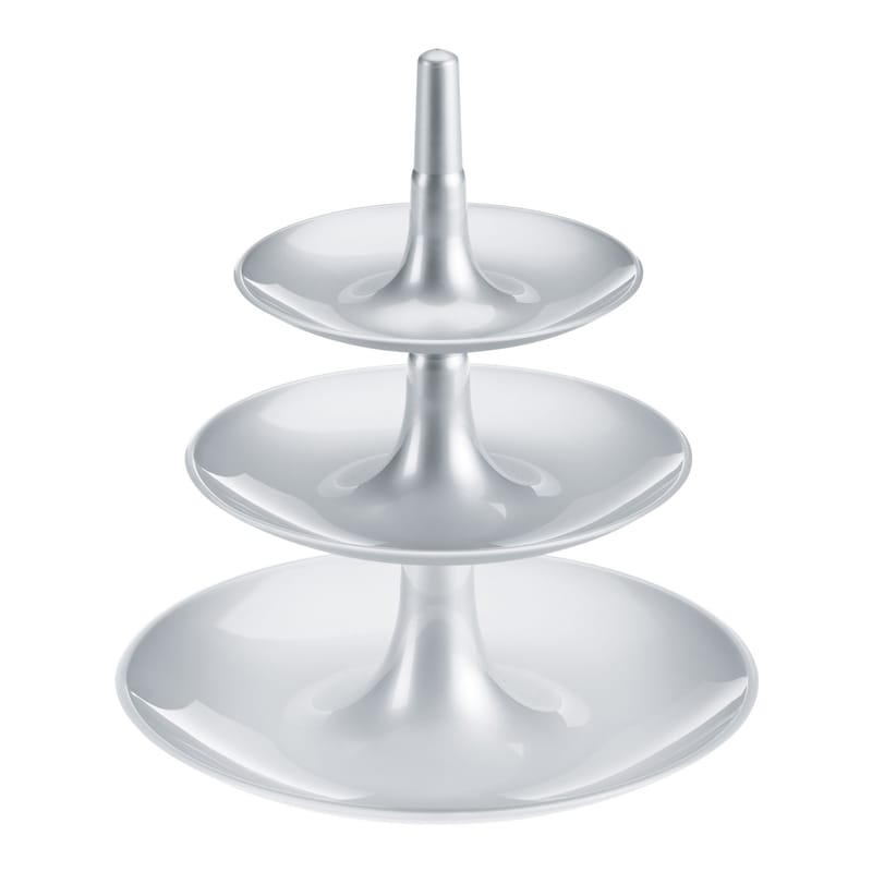 Table et cuisine - Plateaux et plats de service - Serviteur Babell XS plastique argent / Ø 20 x H 22 cm - Koziol - Argent opaque - Polypropylène