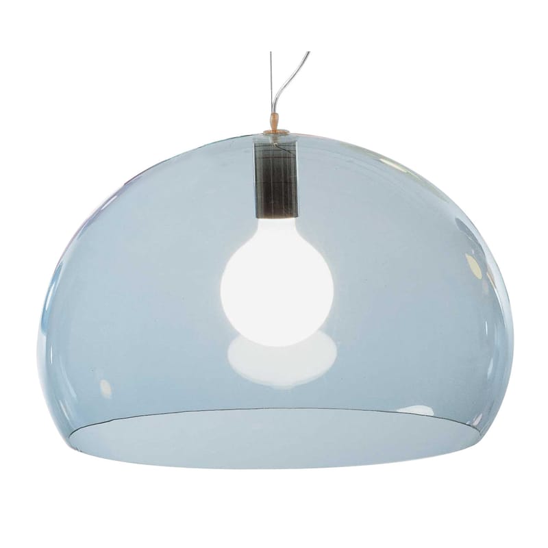 Luminaire - Suspensions - Suspension FL/Y plastique bleu / Ø 52 cm - Kartell - Bleu ciel - PMMA teinté dans la masse