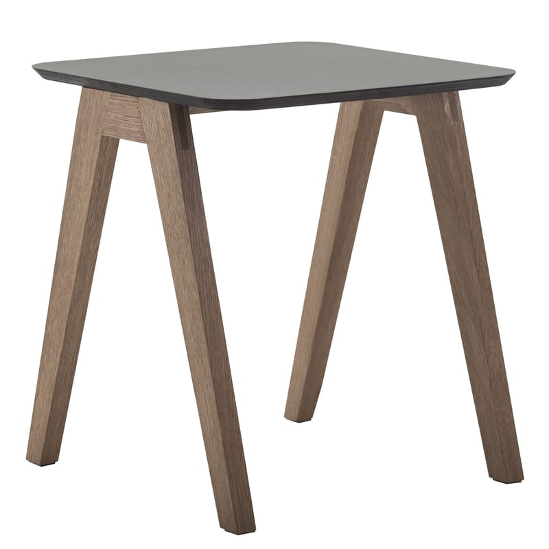 Mobilier - Tables basses - Table basse Monk noir bois naturel / 50 x 50 cm - Prostoria Ltd - Piètement chêne / Noir - Chêne, Contreplaqué, Linoléum