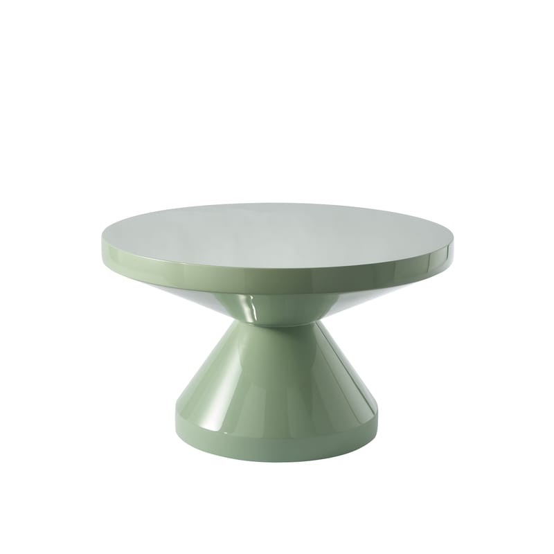 Mobilier - Tables basses - Table basse Zig zag /  Ø 60 x H 35 cm - Pols Potten - Vert olive - Polyester laqué
