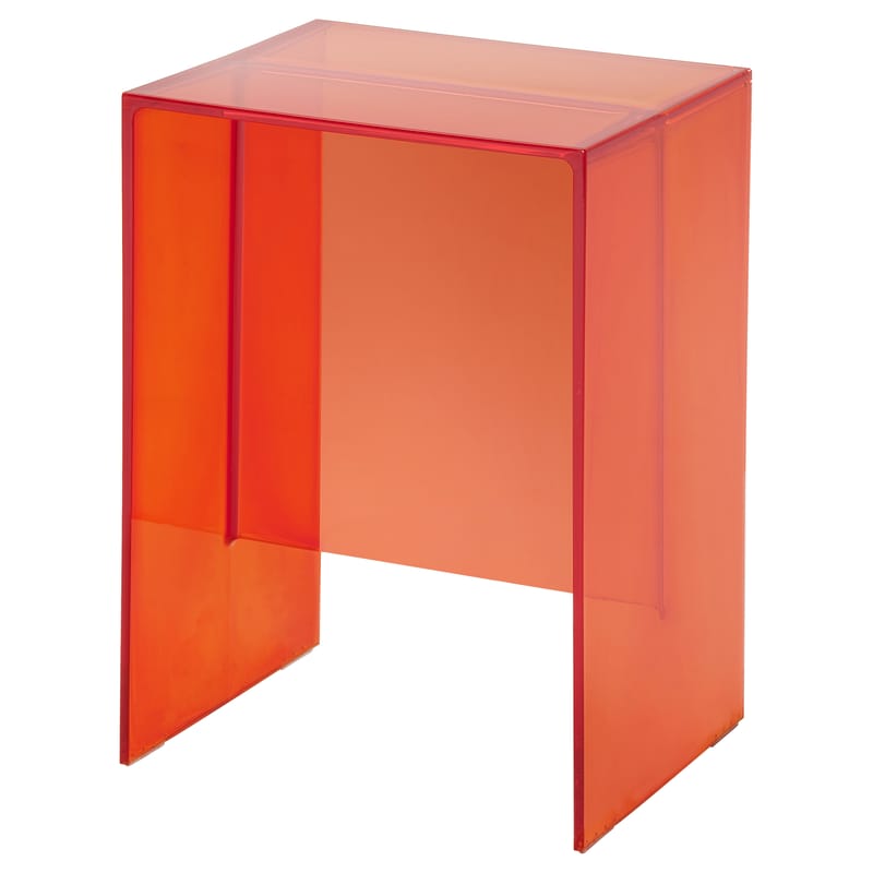 Mobilier - Tables basses - Table d\'appoint Max-Beam plastique orange / Tabouret - Kartell - Orange tangerine - PMMA