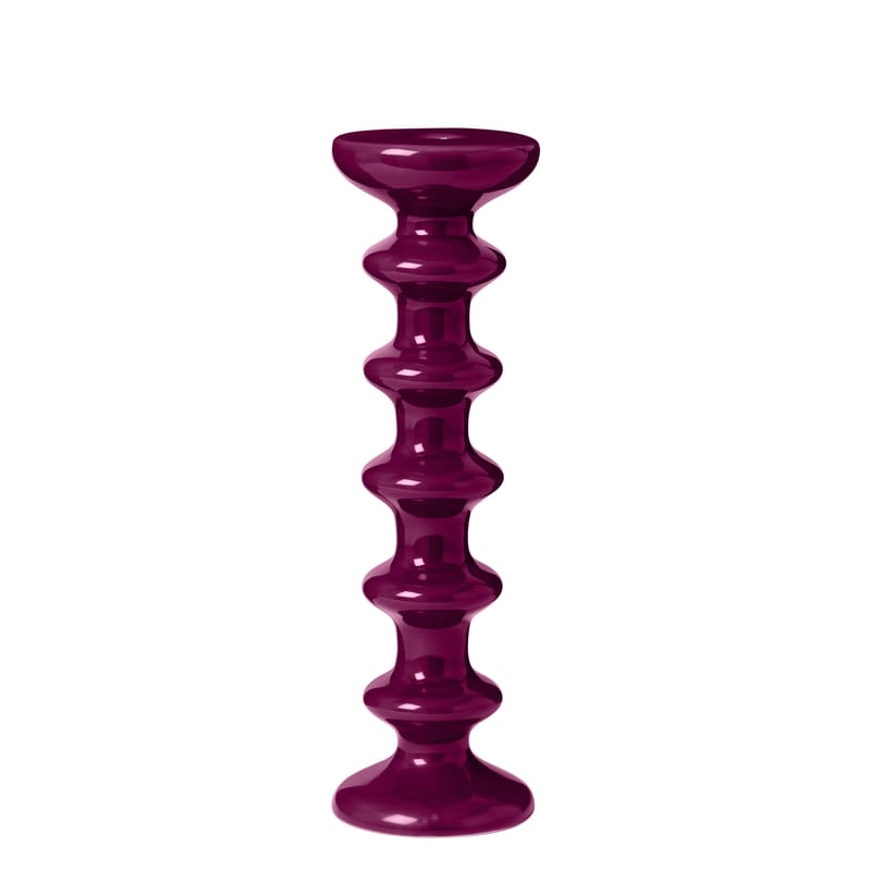 Décoration - Bougeoirs, photophores - Bougeoir Slave céramique violet / H 30 cm - Maison Sarah Lavoine - Aubergine - Céramique
