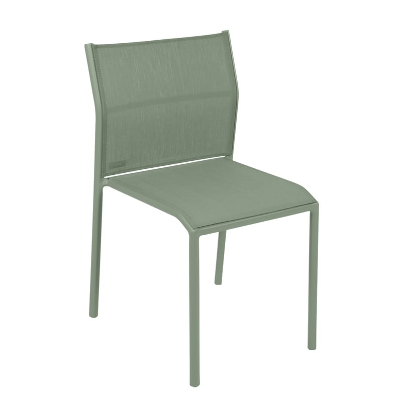 Mobilier - Chaises, fauteuils de salle à manger - Chaise empilable Cadiz tissu vert - Fermob - Cactus - Aluminium laqué, Toile Batyline®