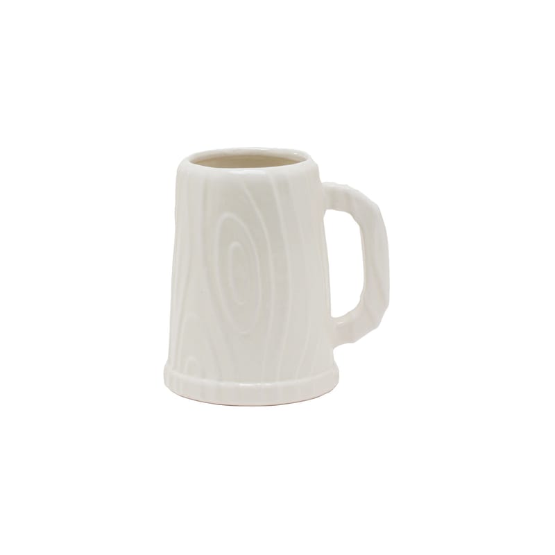 Table et cuisine - Tasses et mugs - Chope Wood Ware céramique blanc / Porcelaine striée effet bois - Seletti - Blanc - Porcelaine