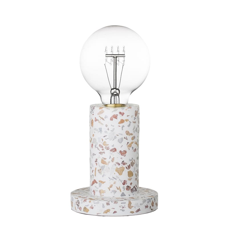 Luminaire - Lampes de table - Lampe de table  pierre blanc multicolore / Terrazzo - Bloomingville - Blanc / Multicolore - Terrazzo
