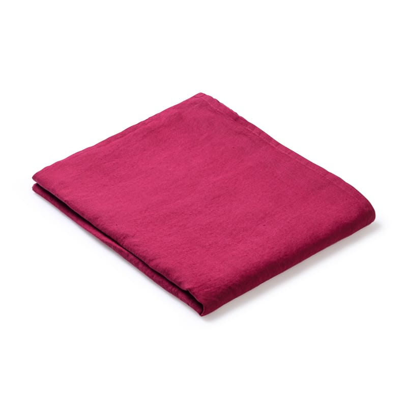 Table et cuisine - Nappes, serviettes et sets - Nappe en tissu  tissu rouge / 160 x 320 cm  - Lin traité TEFLON®anti-tache - Au Printemps Paris - Rouge - Lin