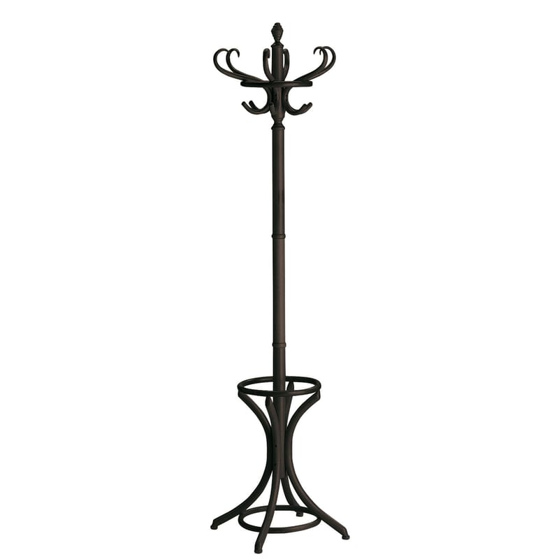 Furniture - Coat Racks & Pegs - Kleiderständer Standing coat rack wood black / With umbrella holder - 1905 reissue - Wiener GTV Design - Black - Curved solid beechwood