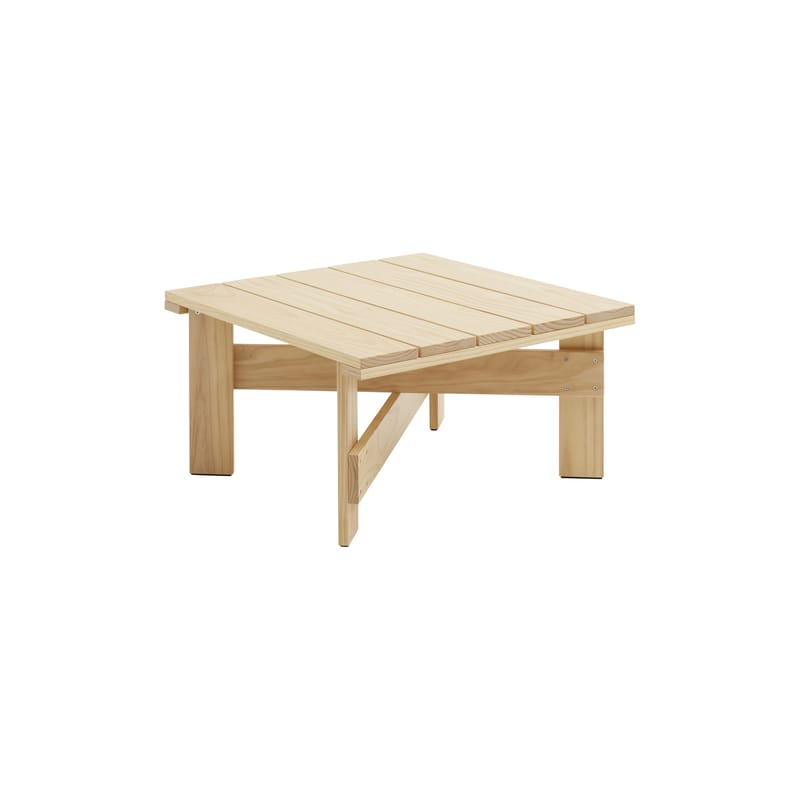Mobilier - Tables basses - Table basse Crate Outdoor bois naturel / Gerrit Rietveld, 1934 - 75,5 x 75,5 x H 40 cm - Hay - Pin naturel - Pin massif laqué