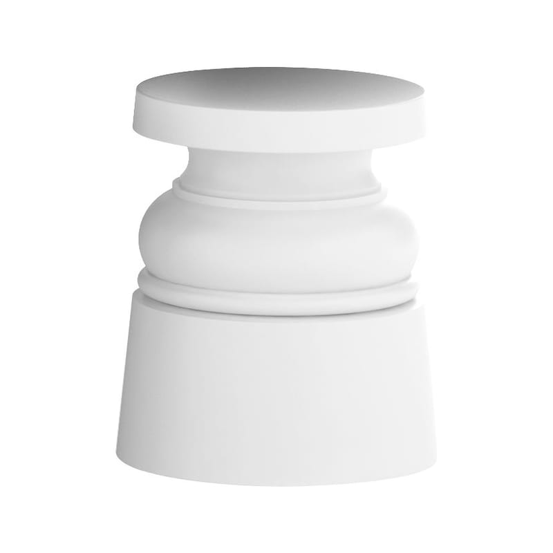 Mobilier - Tabourets bas - Tabouret Container New Antique plastique blanc / H 44 cm - Plastique - Moooi - Blanc - Acier inoxydable, Polyéthylène