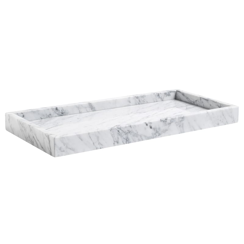 Tableware - Trays and serving dishes - Marble Tray Large Tray stone white 54 x 25 cm - Hay - White - Carrare marble