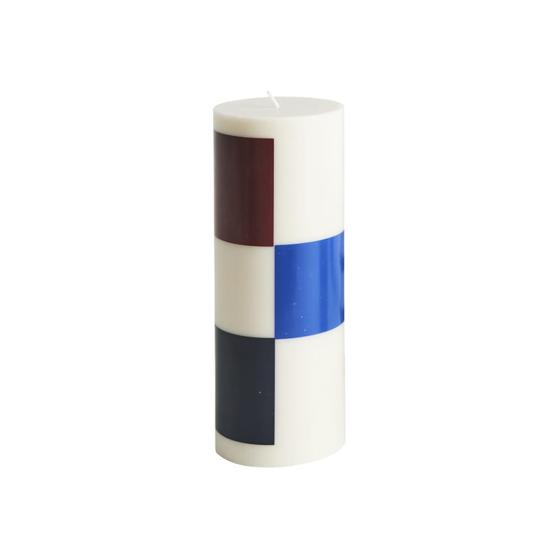 Décoration - Bougeoirs, photophores - Bougie bloc Column Large cire multicolore / Ø 9 x H 25 cm - Hay - Marron / Noir / Bleu - Huile, Stéarine