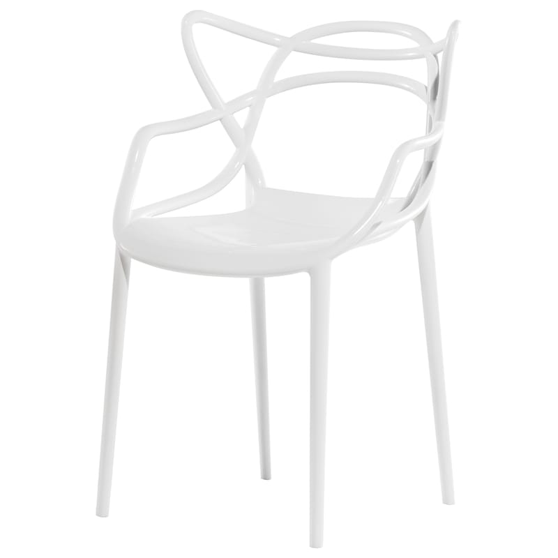 Mobilier - Chaises, fauteuils de salle à manger - Chaise empilable Masters blanc / Philippe Starck, 2010 - Kartell - Blanc - Technopolymère thermoplastique recyclé