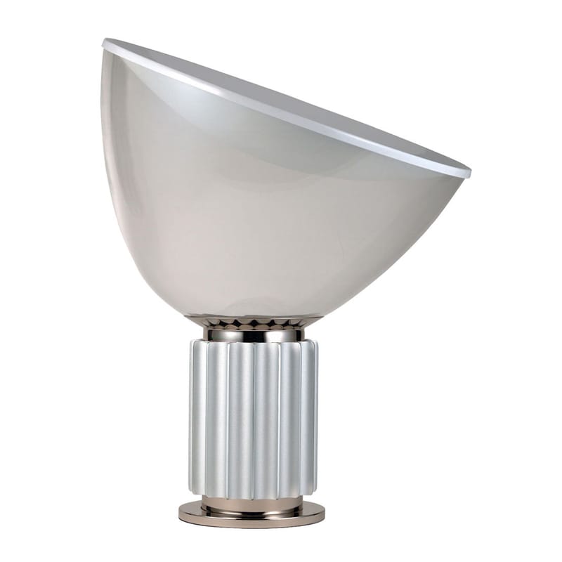 Luminaire - Lampes de table - Lampe de table Taccia LED plastique argent / H 64,5 cm - Castiglioni, 1962 - Flos - Argent / Transparent - Aluminium, PMMA
