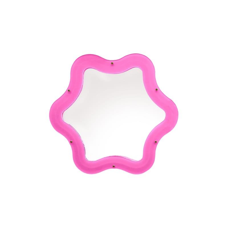 Décoration - Miroirs - Miroir lumineux avec prise Supercurve - Tiny Flower plastique rose / LED - L 85.5 x H 77.5 cm - Seletti - Tiny Flower / H 77,5 cm - Acrylique, Verre