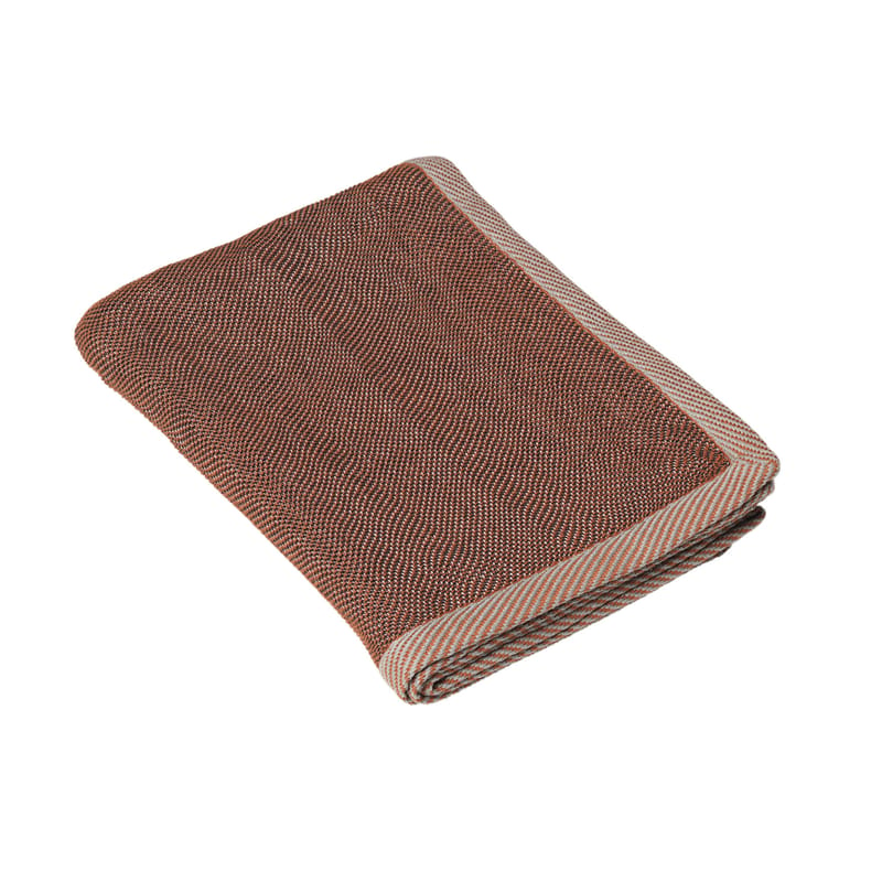Décoration - Textile - Plaid Ripple tissu orange marron / 115 x 180 cm - Muuto - Marron rouille - Coton