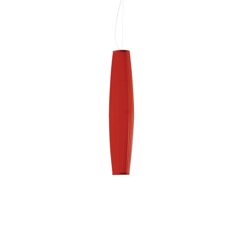 Luminaire - Suspensions - Suspension Colonne tissu rouge / H 120 cm - Dix Heures Dix - H 120 cm / Rouge - Tissu polyester