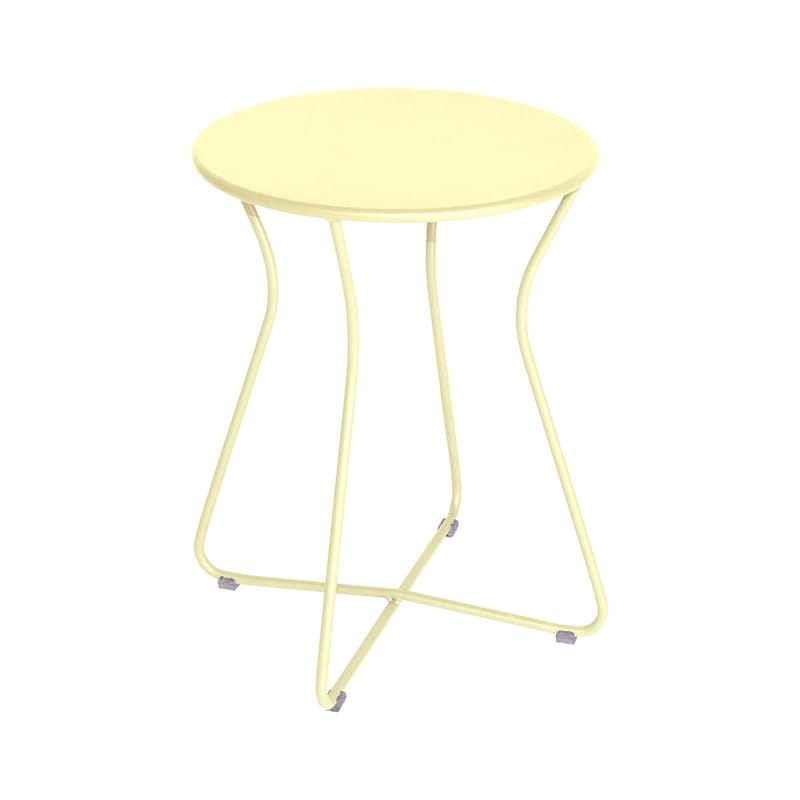 Mobilier - Tables basses - Tabouret Cocotte métal jaune / Table d\'appoint - H 45 cm - Fermob - Citron givré - Acier