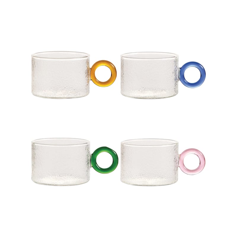 Table et cuisine - Tasses et mugs - Tasse Chiquito verre multicolore / Set de 4 - & klevering - Multicolore - Verre
