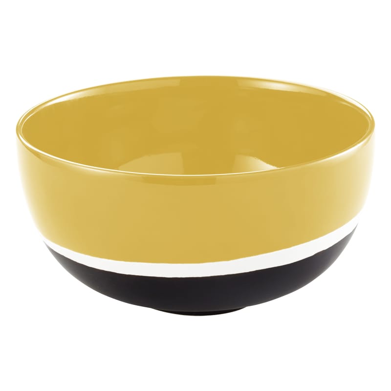 Table et cuisine - Saladiers, coupes et bols - Bol Sicilia céramique blanc jaune noir / Ø 19 cm - Maison Sarah Lavoine - Tournesol - Grès peint et émaillé