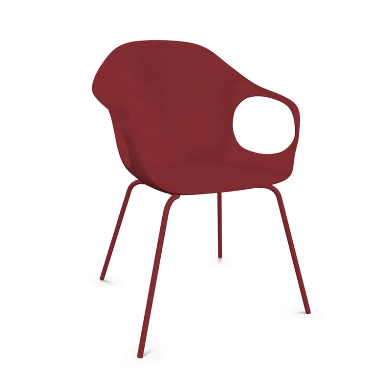 Mobilier - Chaises, fauteuils de salle à manger - Fauteuil Elephant plastique rouge - Kristalia - Rouge Rubis - Métal, Polyuréthane