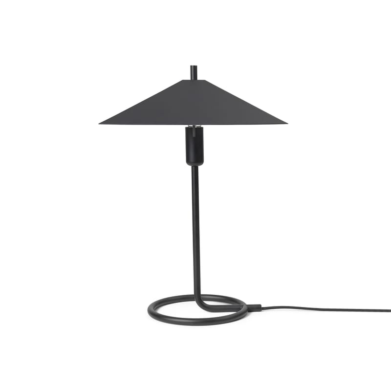Luminaire - Lampes de table - Lampe de table Filo métal noir / Abat-jour carré - Ferm Living - Noir - Fer