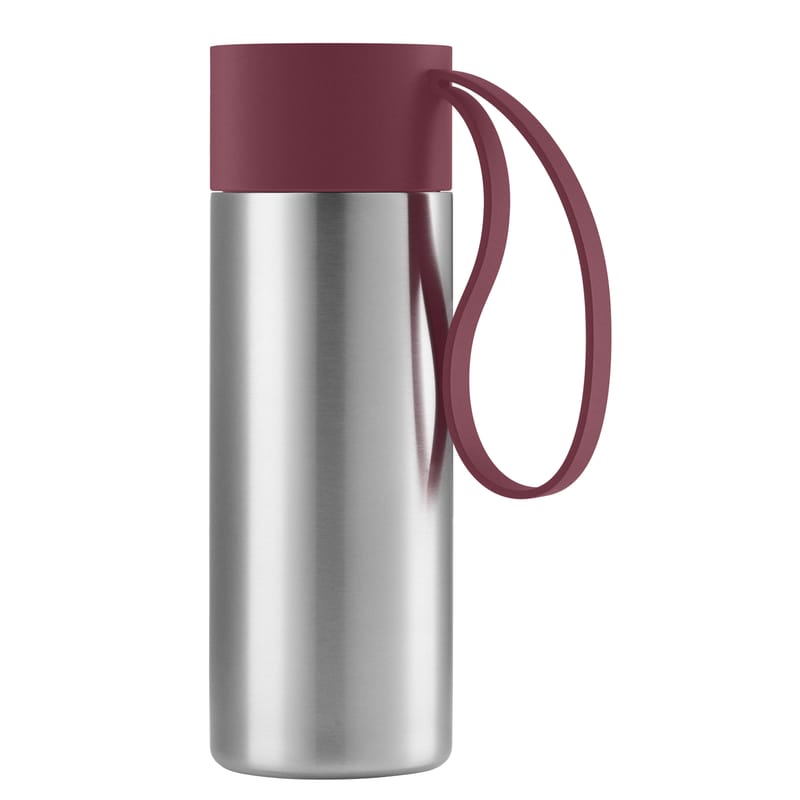 Table et cuisine - Tasses et mugs - Mug isotherme To Go Cup métal violet / Avec couvercle - 0,35 L - Eva Solo - Grenade - Acier inoxydable, Plastique, Silicone