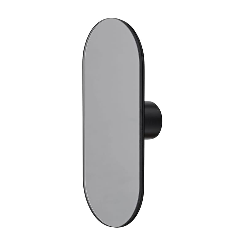 Mobilier - Portemanteaux, patères & portants - Patère Ovali verre gris / Miroir - L 7 x  H16 cm - AYTM - Gris fumé - Verre