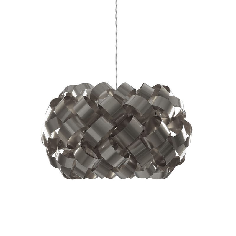Luminaire - Suspensions - Suspension Ring Sphere plastique gris argent métal / Ø 50 x H 35 cm - Pallucco - Argent - PVC