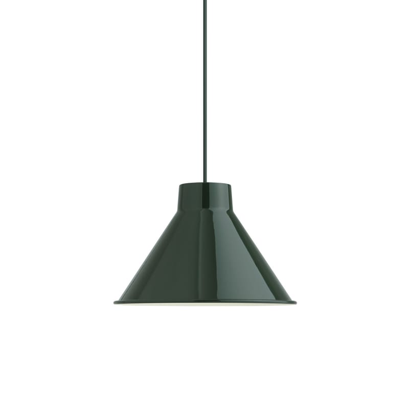 Luminaire - Suspensions - Suspension Top métal vert / Ø 28 x H 19 cm - Muuto - Vert foncé - Acier